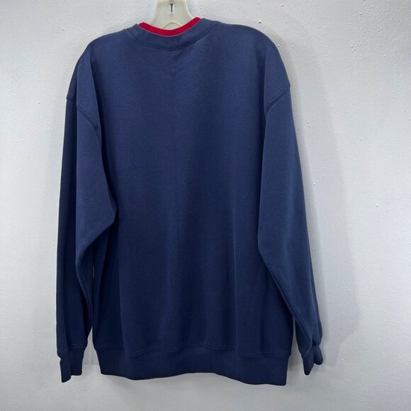 Vintage Grandma Sweatshirt XL Dog Applique Blue Double Neck MC Sportswear Crew - Picture 4 of 6